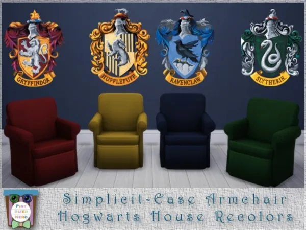 Alpha Hogwarts House Colored Armchairs - The Sims 4 Custom Content