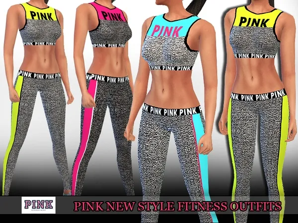 Alpha Pink Trendy Fitness Outfits - The Sims 4 Custom Content
