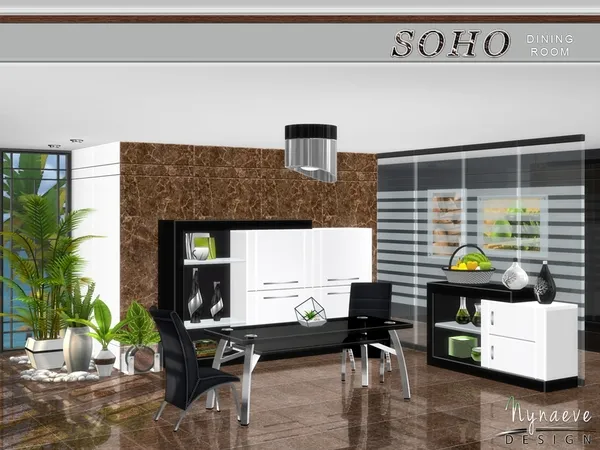 Alpha Soho Dining Room by thesimsresource - The Sims 4 Custom Content