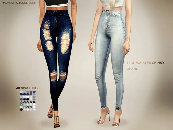Alpha High Waisted Skinny Jeans - The Sims 4 Custom Content