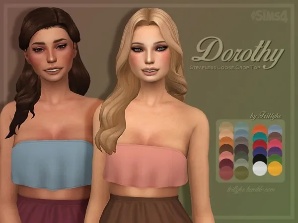 Alpha Trillyke Dorothy Top by thesimsresource - The Sims 4 Custom Content