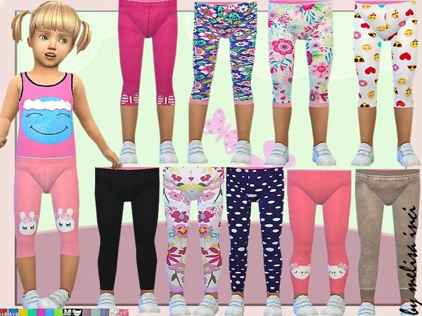 Alpha Toddler Girls Mixed Leggings - The Sims 4 Custom Content