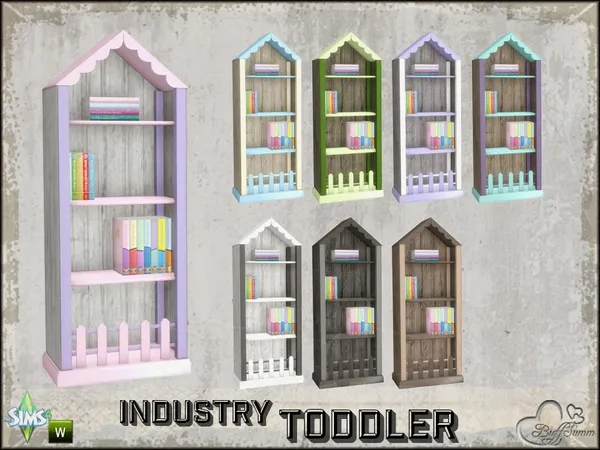 Industry Toddler Bookshelf - The Sims 4 Custom Content