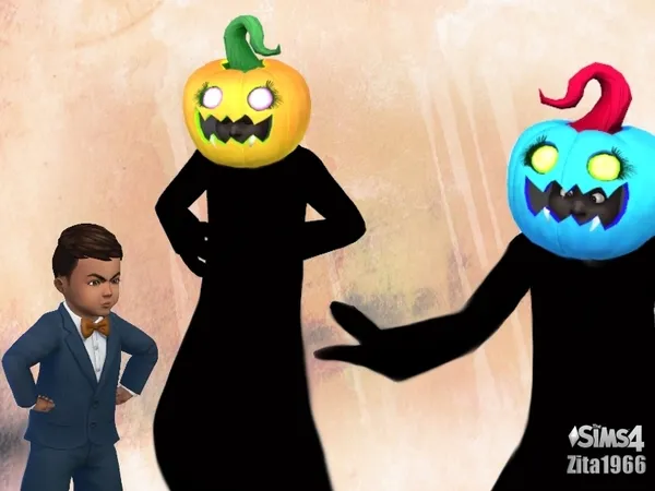 Alpha Child Pumpkin Hat - The Sims 4 Custom Content