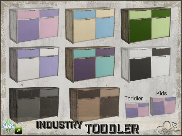 Industry Toddler Dresser - The Sims 4 Custom Content