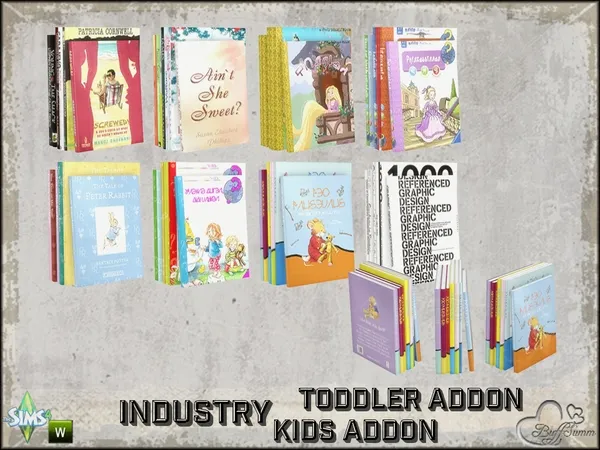 Industry Toddler and Kids Books v1 - The Sims 4 Custom Content