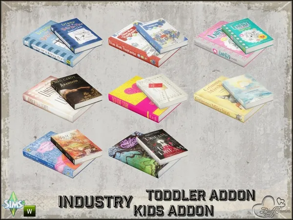 Industry Toddler and Kids Books v2 - The Sims 4 Custom Content