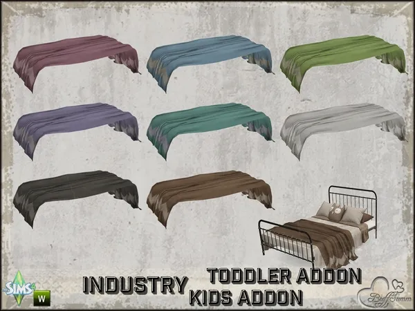 Industry Toddler and Kids Blanket for Doublebed - The Sims 4 Custom Content