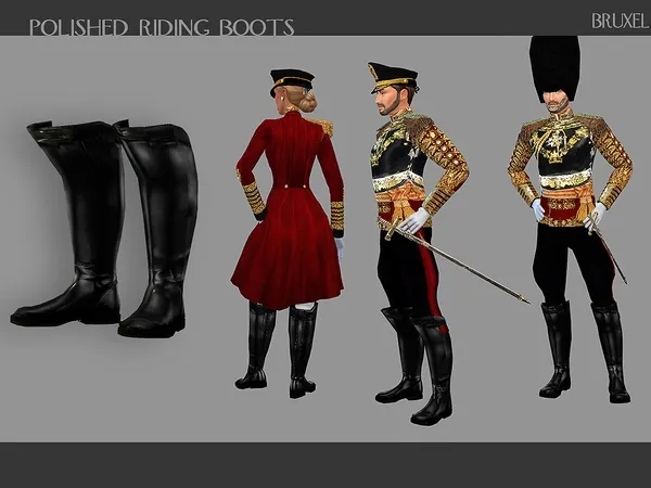 Alpha Bruxel Polished Riding Boots - The Sims 4 Custom Content