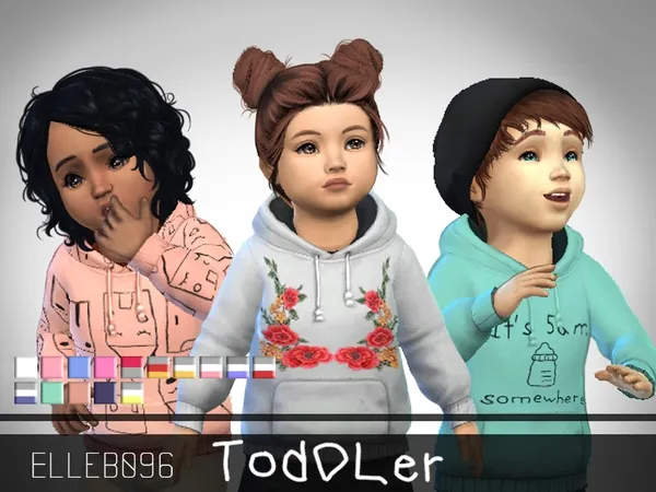 Alpha Cute Toddler Hoodies - The Sims 4 Custom Content