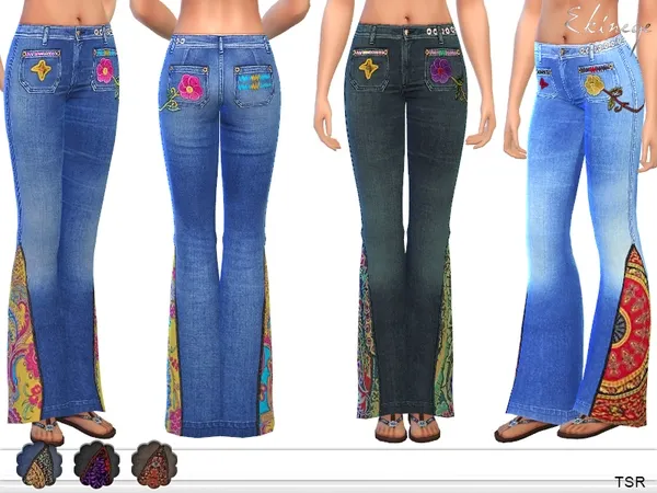 Alpha Flared Hippie Jeans - The Sims 4 Custom Content