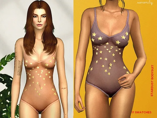 Alpha stardust bodysuit - The Sims 4 Custom Content