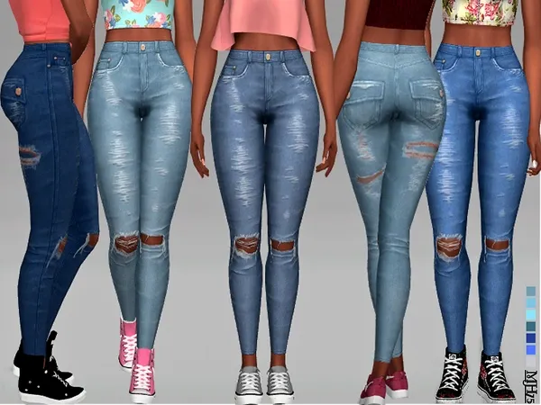 Alpha S4 Torn Around Jeans - The Sims 4 Custom Content