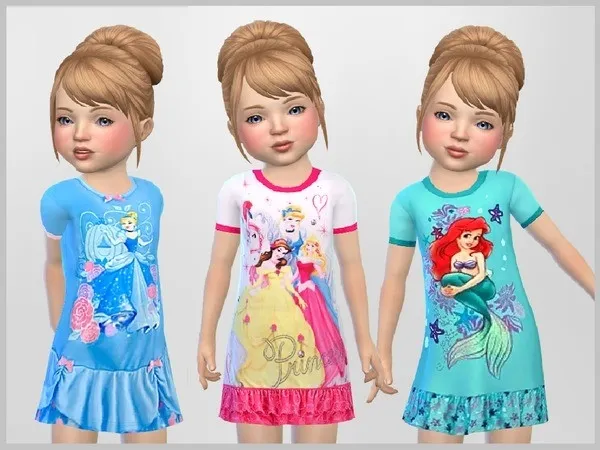 Alpha Toddler Princess Nighties - The Sims 4 Custom Content