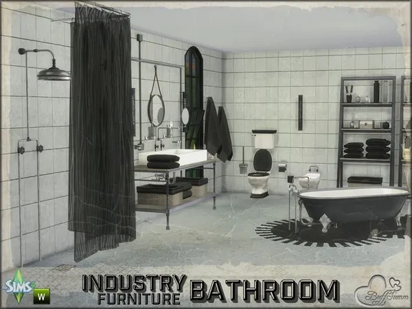Alpha Bathroom Industry Furnitures - The Sims 4 Custom Content