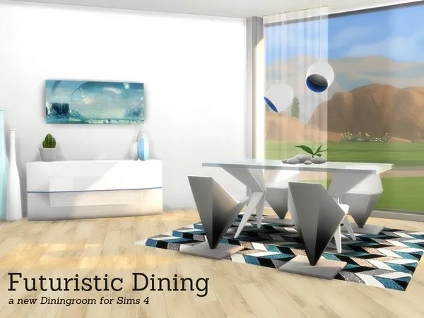Alpha Futuristic Dining - The Sims 4 Custom Content