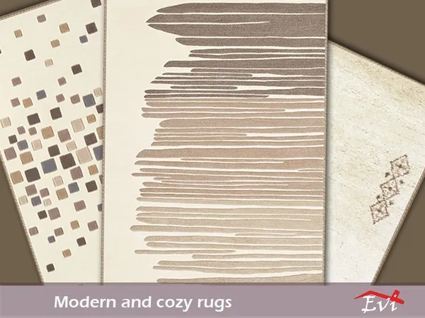 Alpha Modern and Cozy rugs - The Sims 4 Custom Content