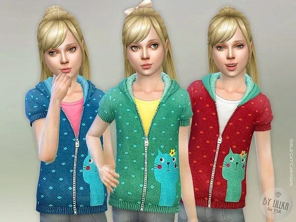 Alpha Girls Cat Cardigan - The Sims 4 Custom Content