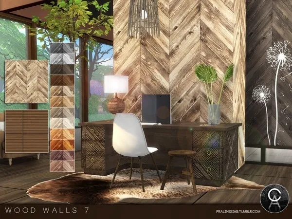 Alpha Wood Walls 7 by thesimsresource - The Sims 4 Custom Content