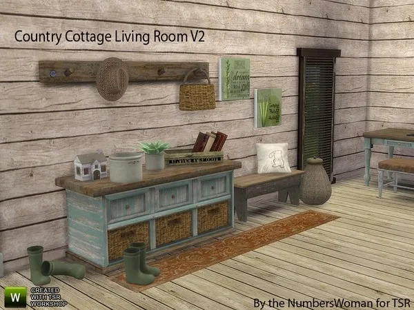 Alpha Country Cottage Living V2 by thesimsresource - The Sims 4 Custom Content