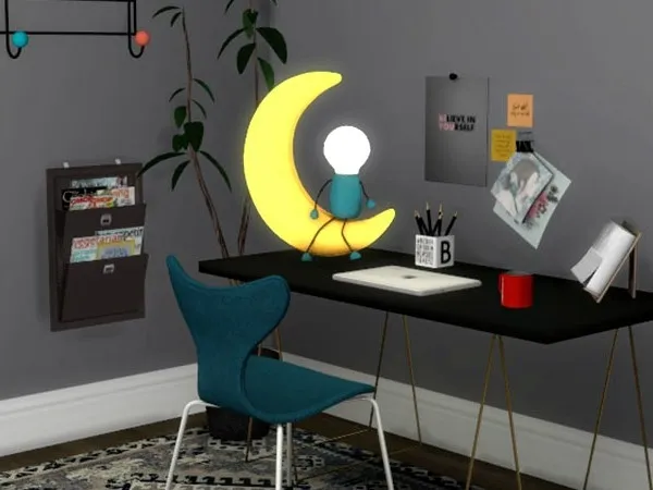 Alpha Moon Table Lamp - The Sims 4 Custom Content
