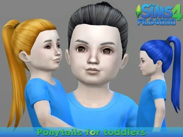 Alpha Toddler Hair 04 Ponytail - The Sims 4 Custom Content