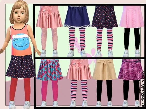Alpha Toddler Leggings With Skirt - The Sims 4 Custom Content