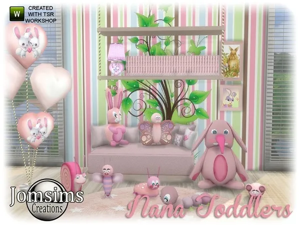 Alpha Nana toddlers toys deco set - The Sims 4 Custom Content
