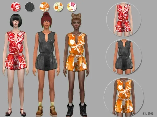Alpha Elegant Lily Romper Outfit - The Sims 4 Custom Content