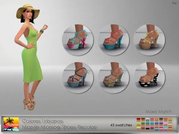 Alpha Colores Urbanos Marylin Monroe Shoes Recolor - The Sims 4 Custom Content