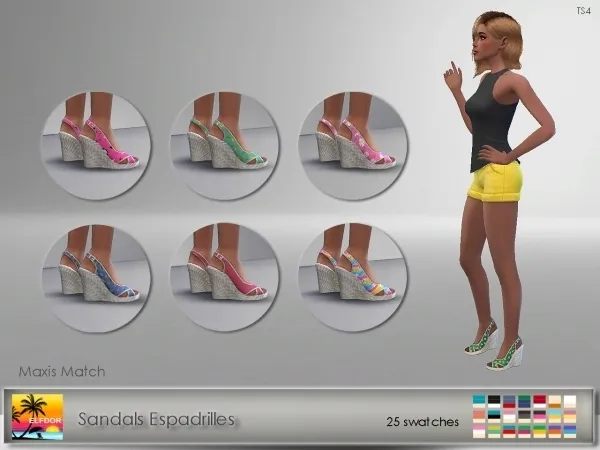 Maxis Match Elfdor Sandals Espadrilles - The Sims 4 Custom Content