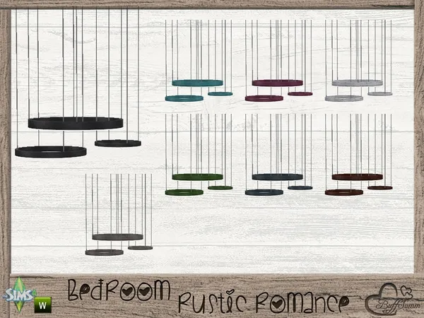 Bedroom Rustic Romance Ceilinelight Medium Wall by thesimsresource - The Sims 4 Custom Content