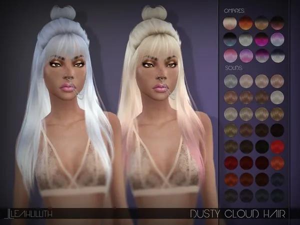 Alpha LeahLillith Dusty Cloud Hair - The Sims 4 Custom Content