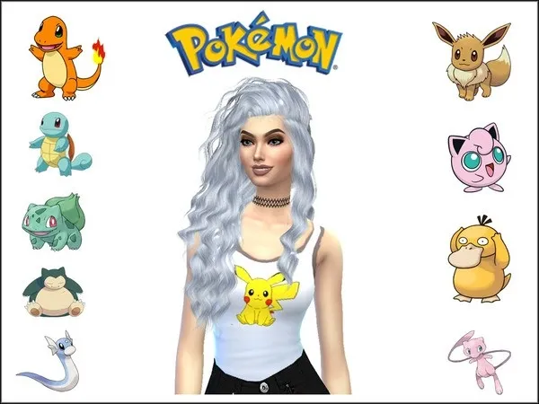 Alpha DreadMermaid Pokemon Tank Tops - The Sims 4 Custom Content
