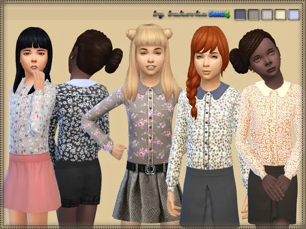 Alpha Blouse for Girls - The Sims 4 Custom Content