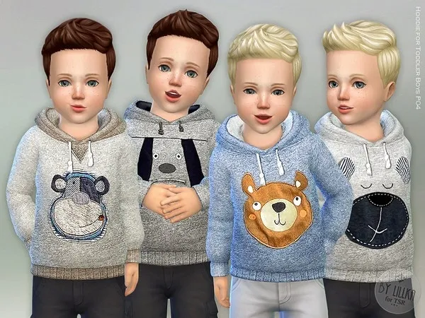 Alpha Hoodie for Toddler Boys P04 - The Sims 4 Custom Content