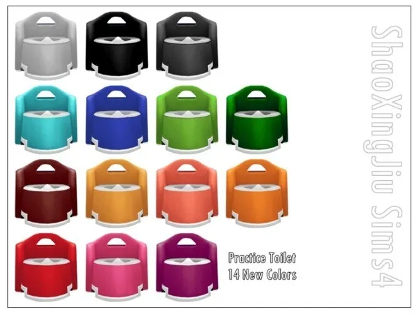 Alpha Practice Toilet 14 New Colors - The Sims 4 Custom Content