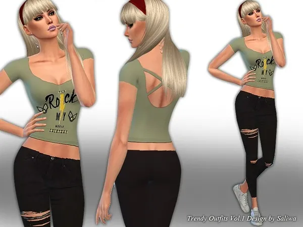 Alpha Trendy Outfits Vol 1 - The Sims 4 Custom Content