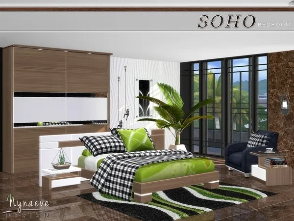 Alpha Soho Bedroom by thesimsresource - The Sims 4 Custom Content