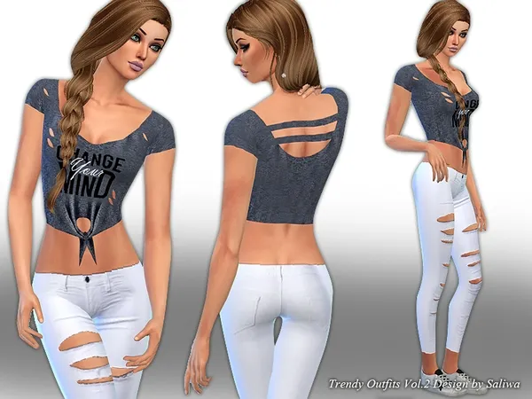 Alpha Trendy Outfits Vol 2 - The Sims 4 Custom Content