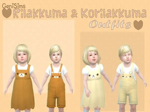 Alpha Rilakkuma Korilakkuma Outfits - The Sims 4 Custom Content