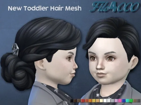 Alpha Toddler Hair 10 Clip Bun - The Sims 4 Custom Content