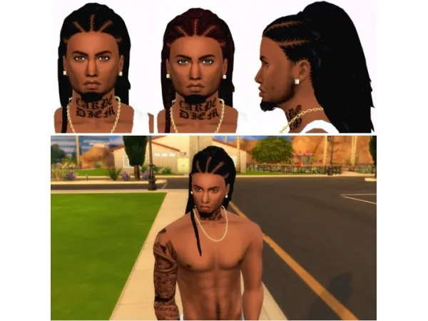 Alpha Hugo Twist Hair by xxblacksims - The Sims 4 Custom Content