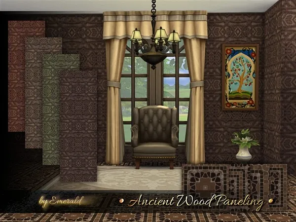Alpha Ancient Wood Paneling - The Sims 4 Custom Content