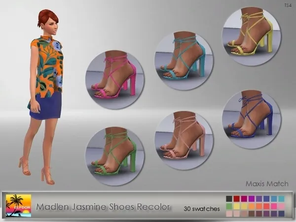 Alpha Madlen Jasmine Shoes Recolor - The Sims 4 Custom Content