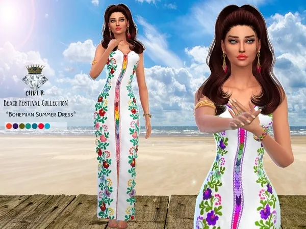 Alpha Bohemian Summer Dress - The Sims 4 Custom Content
