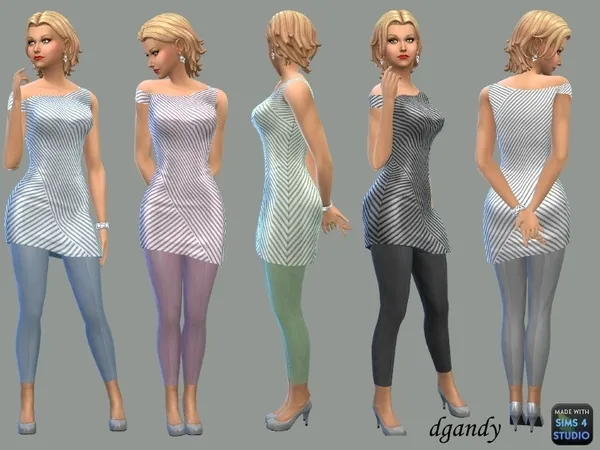 Alpha Asymmetrical Top with Capris - The Sims 4 Custom Content