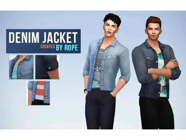 Alpha Denim Jacket - The Sims 4 Custom Content