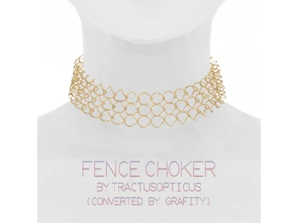 Alpha TRACTUSOPTICUS FENCE CHOKER - The Sims 4 Custom Content
