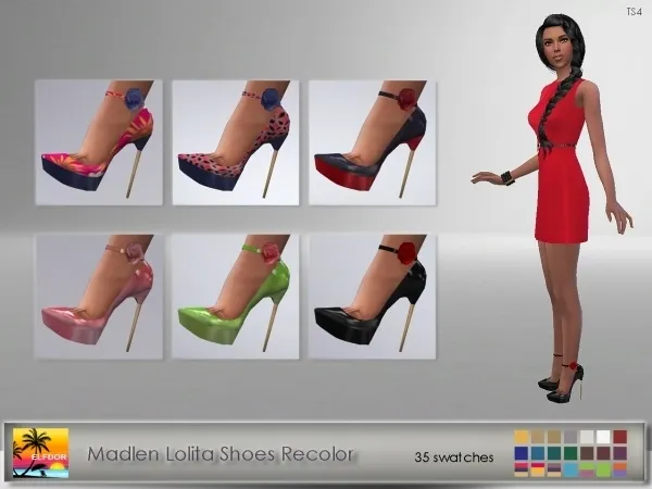 Alpha Madlen Lolita Shoes Recolor - The Sims 4 Custom Content